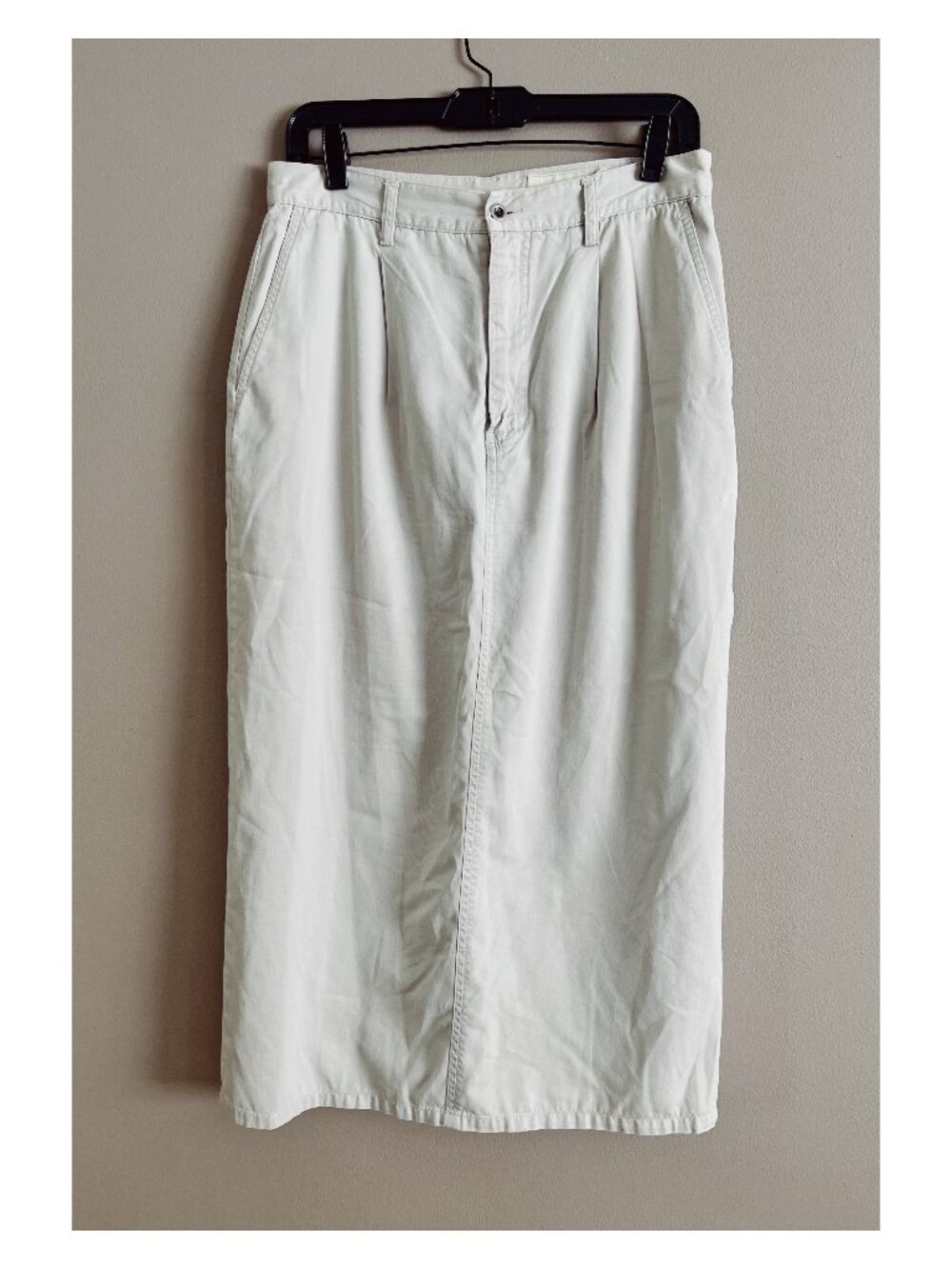 VTG Eddie Bauer Sz M Cotton Chino Midi Skirt 90s